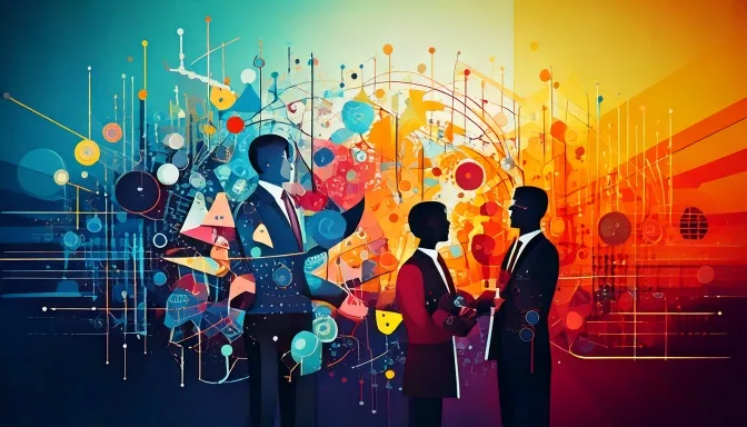 Firefly a colorful abstract image illustrating the concept of relationships in business 88831