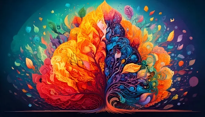 Firefly a colorful image illustrating the concept of self knowledge and development 78564